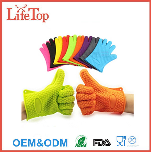 Heat Resistant Silicone Cooking Gloves, Barbecue Gloves,Oven Gloves