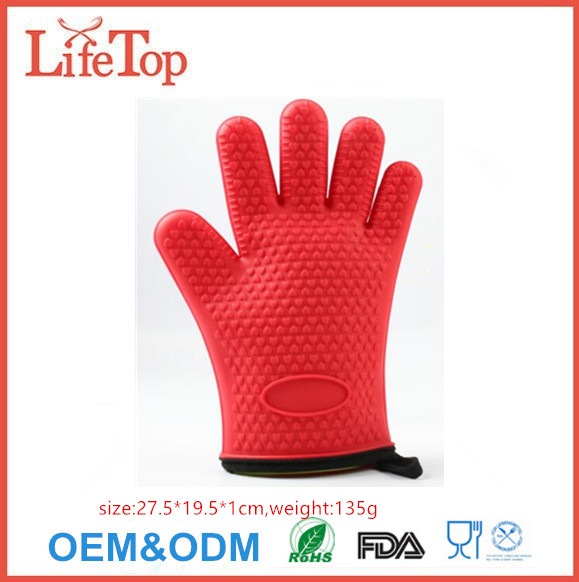  Silicone Cooking Gloves - Heat Resistant Oven Mitt for Grilling, BBQ, Kitchen