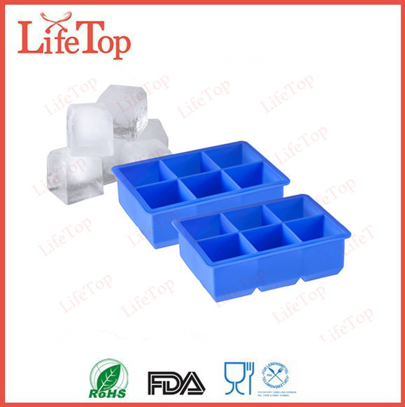 Large Cube Silicone Ice Tray, Giant 2 Inch Ice Cubes