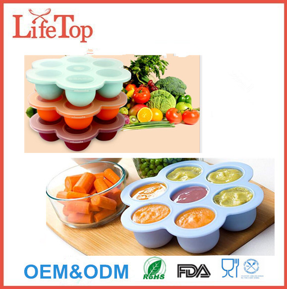 7 Cups Silicone Baby Food Storage Tray