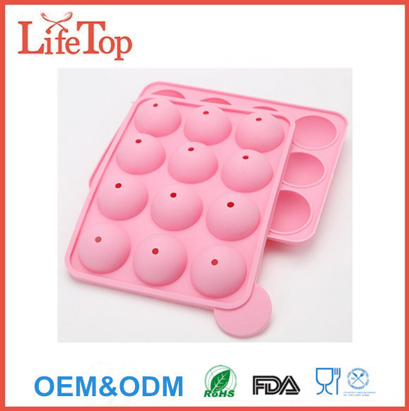 12 Silicone Ball Shaped Lollypop Cupcake Baking Modelling Tray 