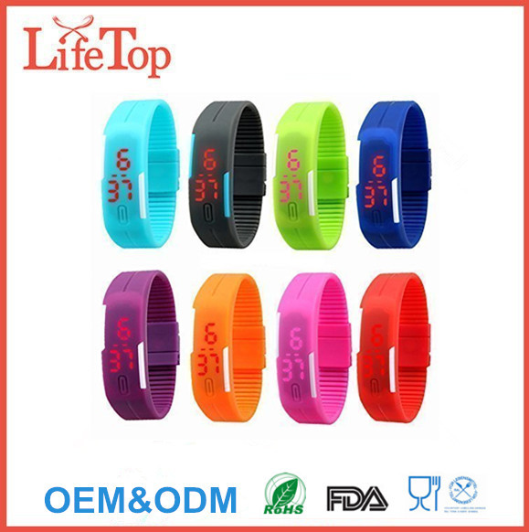 Unisex Rubber LED Watch Date Sports Bracelet Digital Wrist Watch