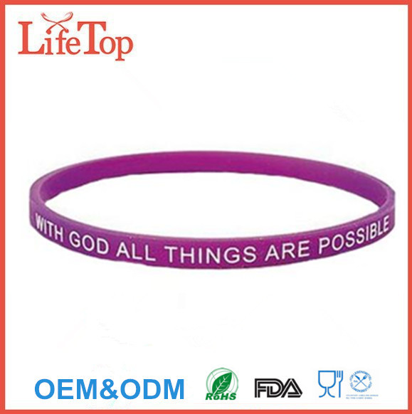 Thin Silicone Wristbands, Rubber Bracelets, Party Favors