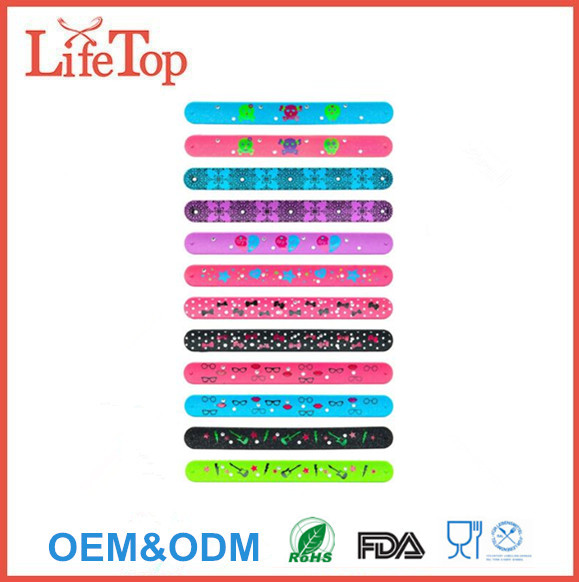 12 PCS Glitter Silicone Slap Bracelets for Party Favors