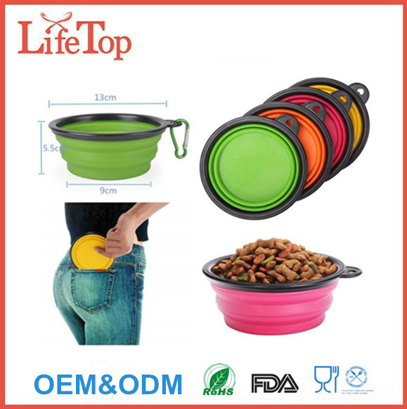 Pet Products Silicone Bowl Pet Folding Dog Bowls 