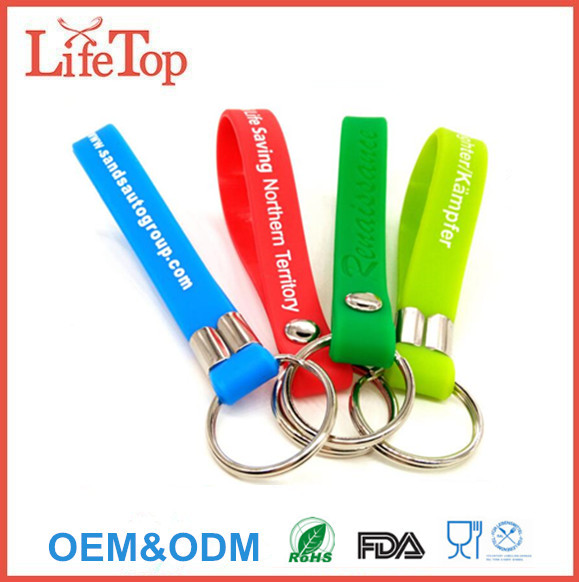 Silicone Keychain, Wristband Keyring, Rubber Key Chain